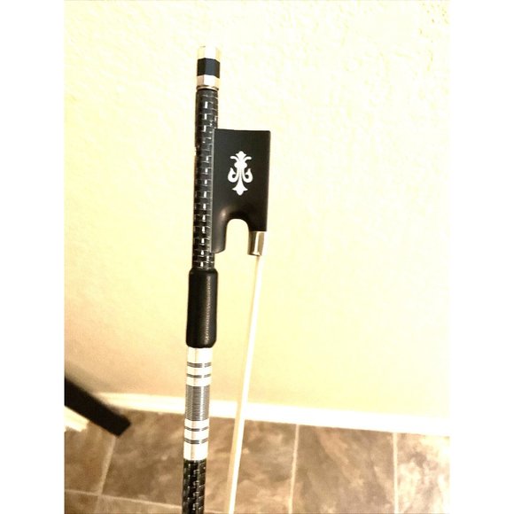 Carbon Fiber Professional Violin Bow Silver Braided 4/4 With Case - Picture 6 of 9